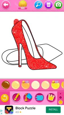 Glitter beauty coloring android App screenshot 2